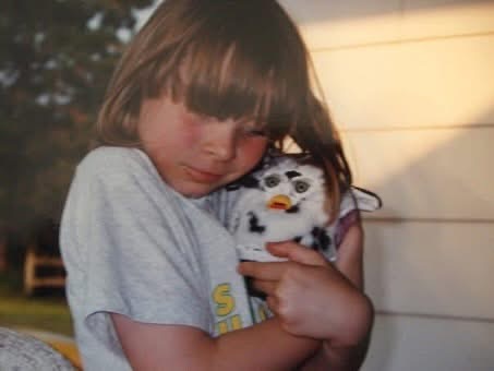 Little Laura with her first Furby